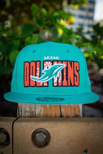 Miami Dolphins Zig Zag Pattern White 9Fifty New Era Fits Snapback