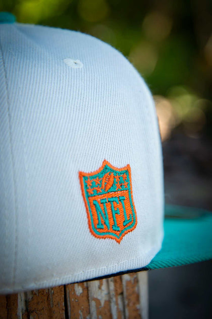 Miami Dolphins AFC White Teal 9FIFTY New Era Fits Snapback Hat by Devious Elements Apparel