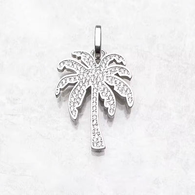 Palm Tree 925 Sterling Silver Pendant Charm