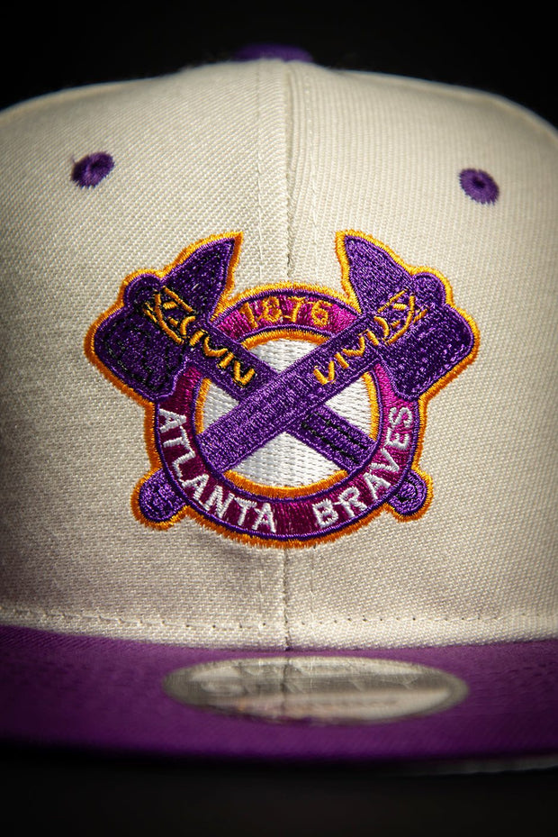 Atlanta Braves 1876 Burgundy White 9Fifty New Era Fits Snapback Hat
