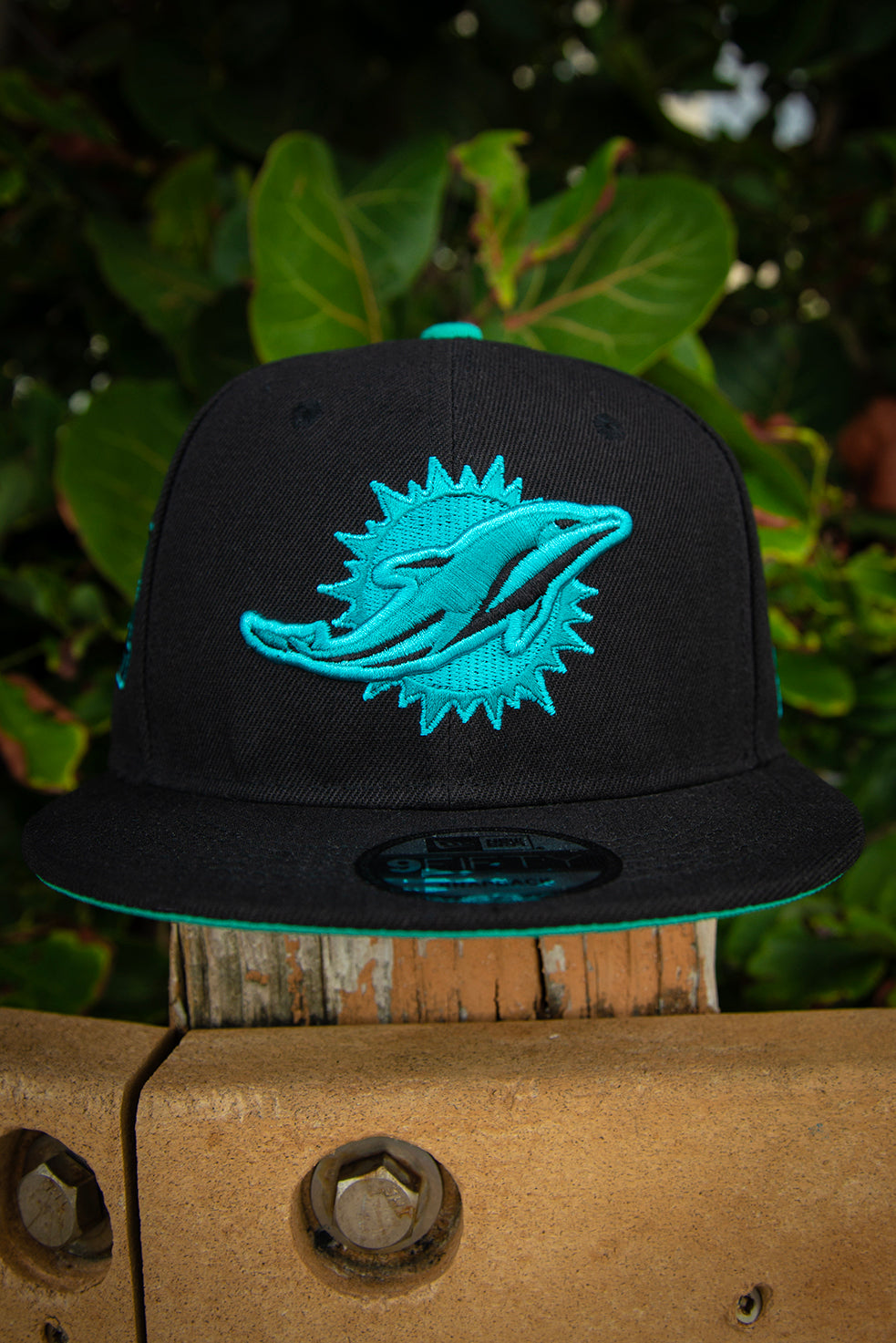 Miami Dolphins AFC Teal Black Tie Dye 9FIFTY New Era Fits Snapback Hat by Devious Elements Apparel