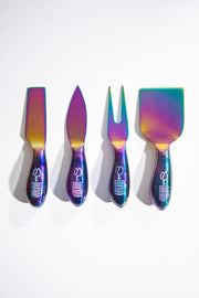 Polarized Rainbow Stain Stainless Steel Epoxy Resin Dipped 4Pcs Utensils Set