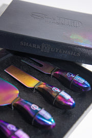 Polarized Rainbow Stain Stainless Steel Epoxy Resin Dipped 4Pcs Utensils Set