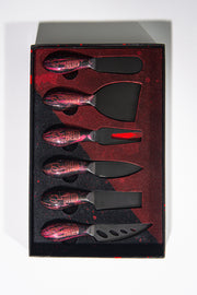 Dark Vader Red Stardust Stainless Steel Epoxy Resin Dipped 6Pcs Utensils Set