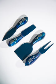 Blue Sky Stainless Steel Epoxy Resin Dipped 4Pcs Utensils Set