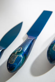 Blue Sky Stainless Steel Epoxy Resin Dipped 4Pcs Utensils Set