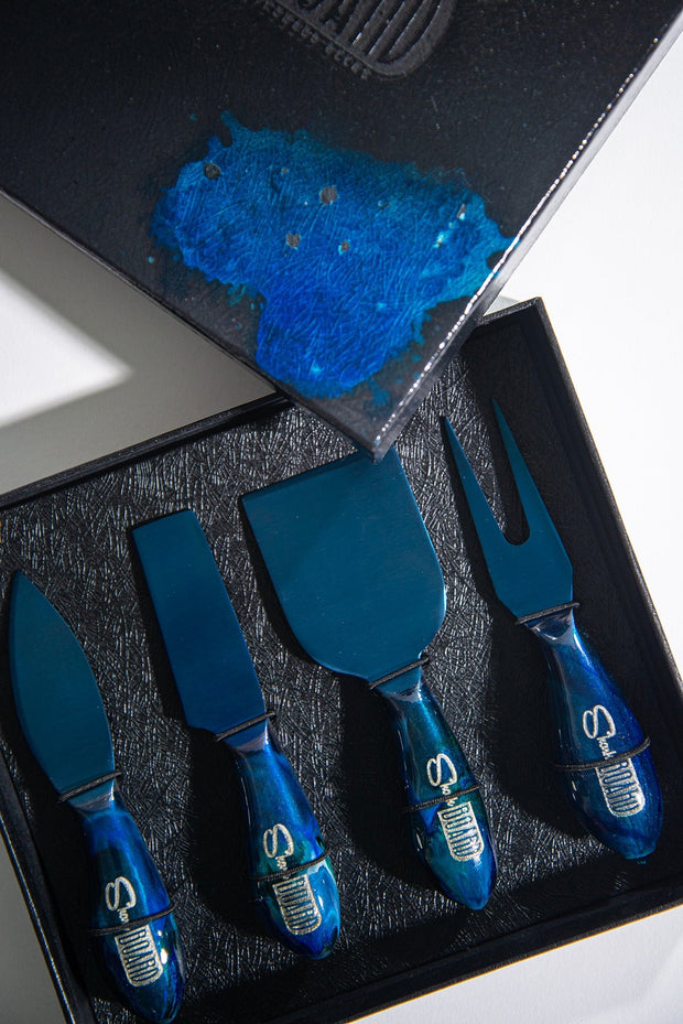 Blue Sky Stainless Steel Epoxy Resin Dipped 4Pcs Utensils Set