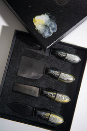 Silvery Yellow Galaxy Stainless Steel Epoxy Resin Dipped 4Pcs Utensils Set