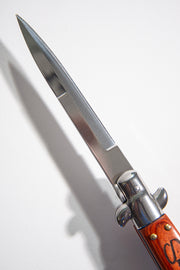 Cheese Knife Switchblade Automatic Blade Stainless Steal & Wood Handle
