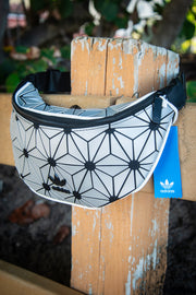 Adidas 3D Geometric Mesh Silver Black Small Fanny Pack