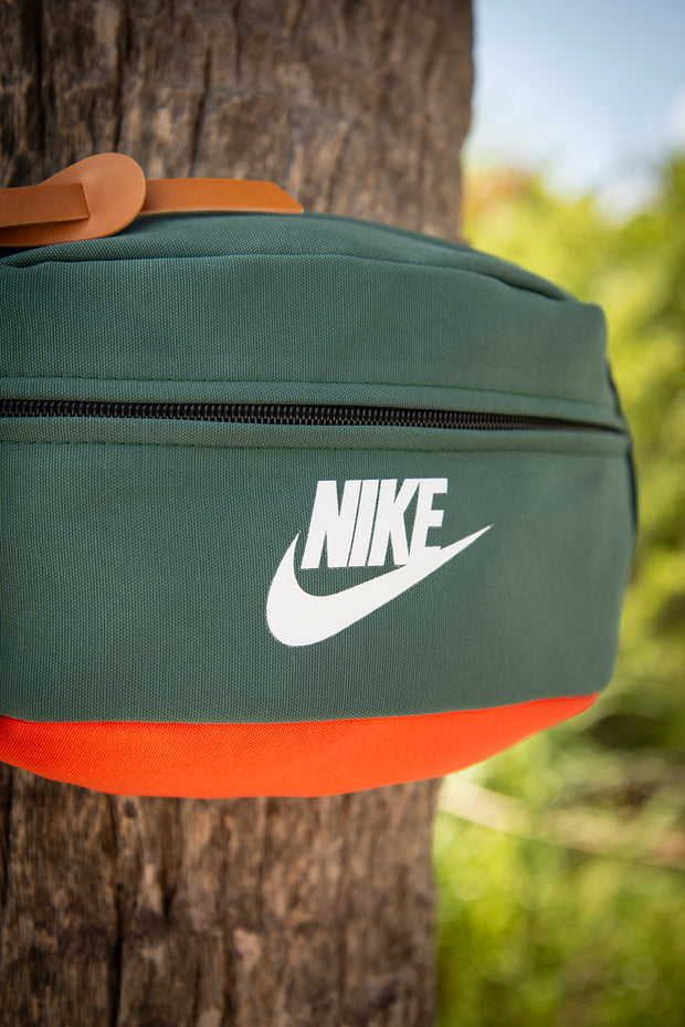 Nike Sling Simple Solid Waist Bag Fanny Pack Green Orange