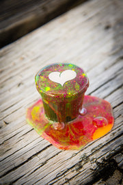 Cafecito Love Shot Mini Statue Tie Dye Rainbow Espuma A