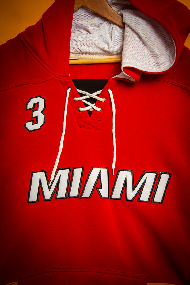 Miami Heat 3 Wade Superior Lacer Pullover Hoodie