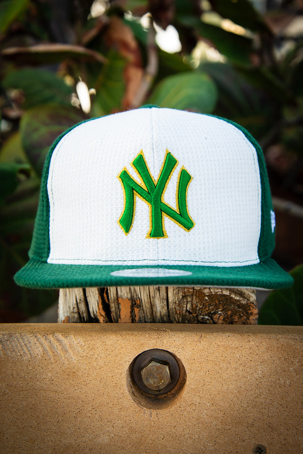 New York Yankees Texture Green White Gold 9Fifty New Era Fits Snapback Hat