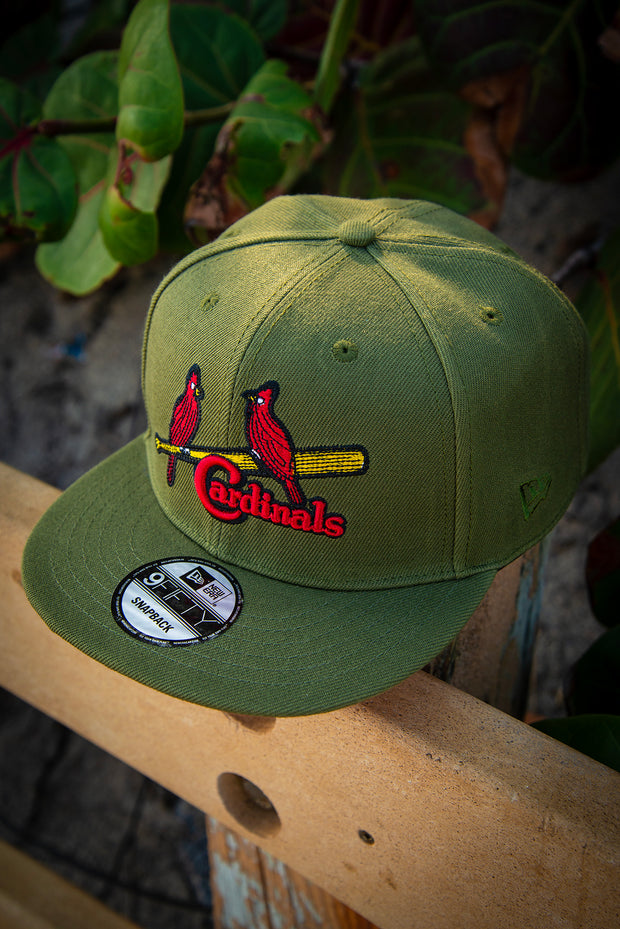 St. Louis Cardinals Army Red 1934 Throwback 9Fifty New Era Fits Snapback Hat