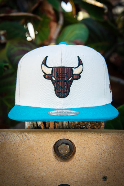 Chicago Bulls Brown Corduroy Logo Cream Teal 9Forty New Era Fits Snapback Hat