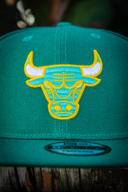 Chicago Bulls Green Yellow Logo 9Fifty New Era Fits Snapback Hat