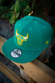 Chicago Bulls Green Yellow Logo 9Fifty New Era Fits Snapback Hat