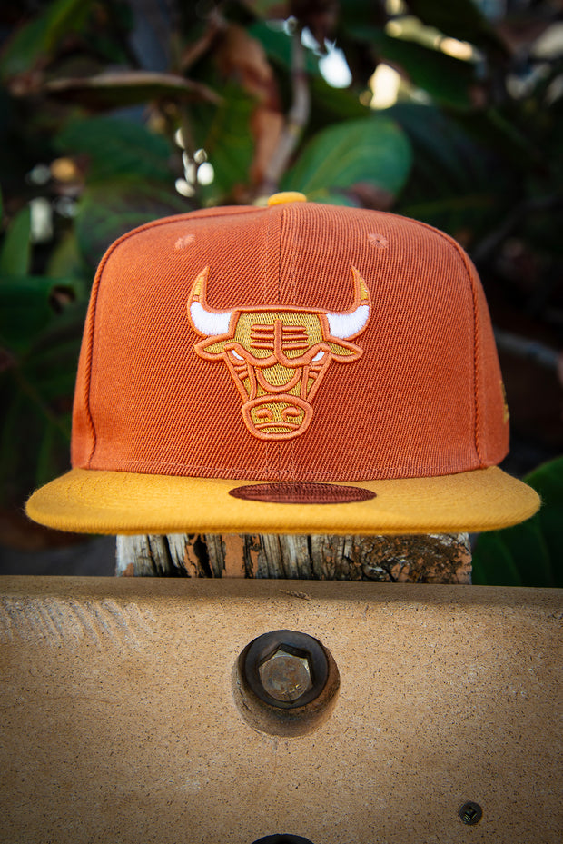 Chicago Bulls All Mustard Orange 9Forty New Era Fits Snapback Hat