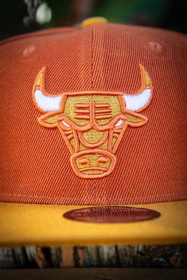 Chicago Bulls All Mustard Orange 9Forty New Era Fits Snapback Hat