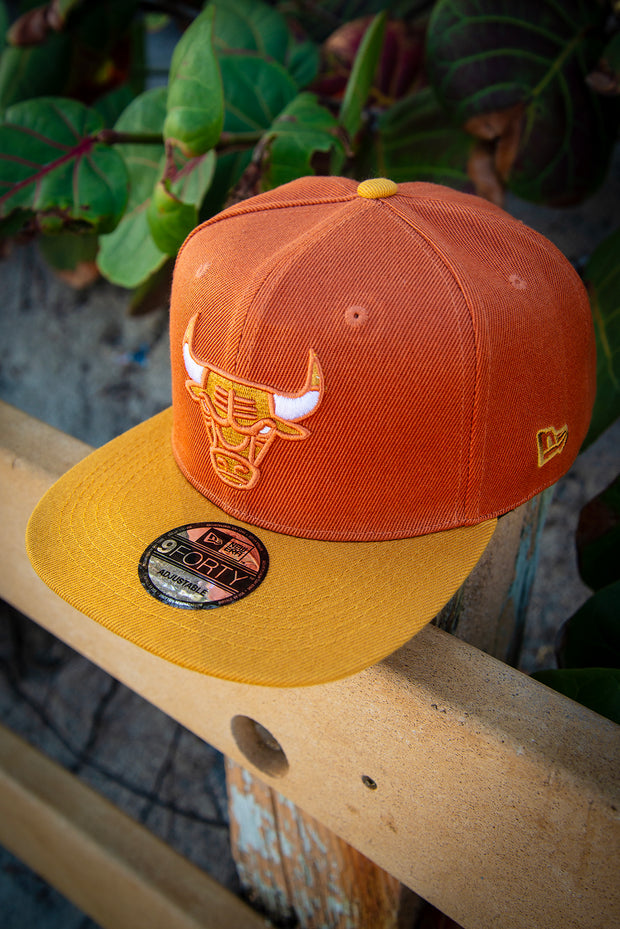 Chicago Bulls All Mustard Orange 9Forty New Era Fits Snapback Hat