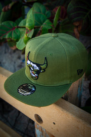 Chicago Bulls Camo Logo Army Green 9Forty New Era Fits Snapback Hat