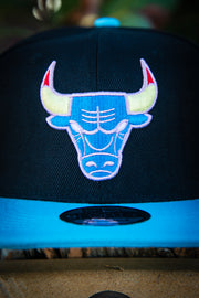 Chicago Bulls Purple Teal Yellow Red Logo 9Forty New Era Fits Snapback Hat