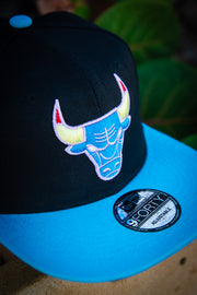 Chicago Bulls Purple Teal Yellow Red Logo 9Forty New Era Fits Snapback Hat