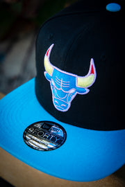 Chicago Bulls Purple Teal Yellow Red Logo 9Forty New Era Fits Snapback Hat