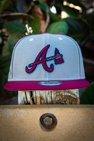 Atlanta Braves Grey Maroon Teal 9Fifty New Era Fits Snapback Hat