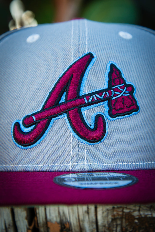 Atlanta Braves Grey Maroon Teal 9Fifty New Era Fits Snapback Hat