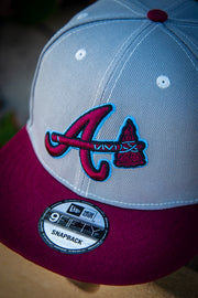 Atlanta Braves Grey Maroon Teal 9Fifty New Era Fits Snapback Hat