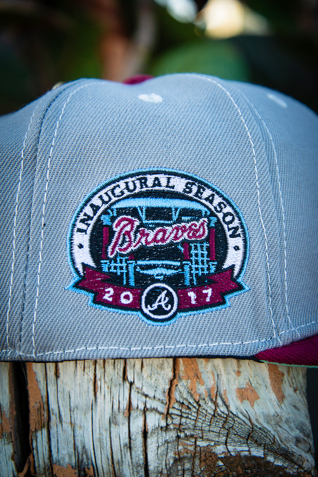 Atlanta Braves Grey Maroon Teal 9Fifty New Era Fits Snapback Hat