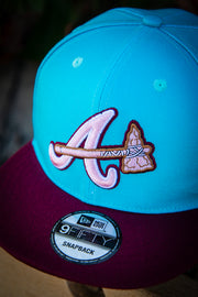 Atlanta Braves Teal Purple Pink 9Fifty New Era Fits Snapback Hat