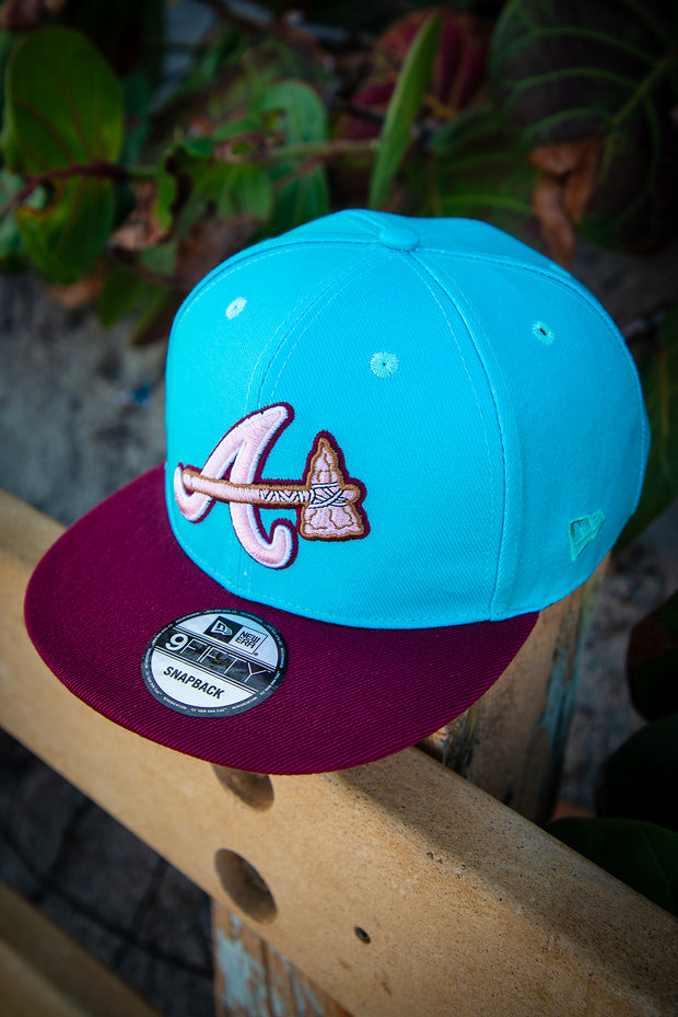 Atlanta Braves Teal Purple Pink 9Fifty New Era Fits Snapback Hat