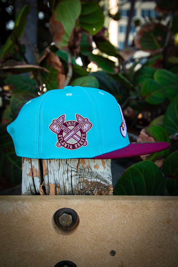 Atlanta Braves Teal Purple Pink 9Fifty New Era Fits Snapback Hat