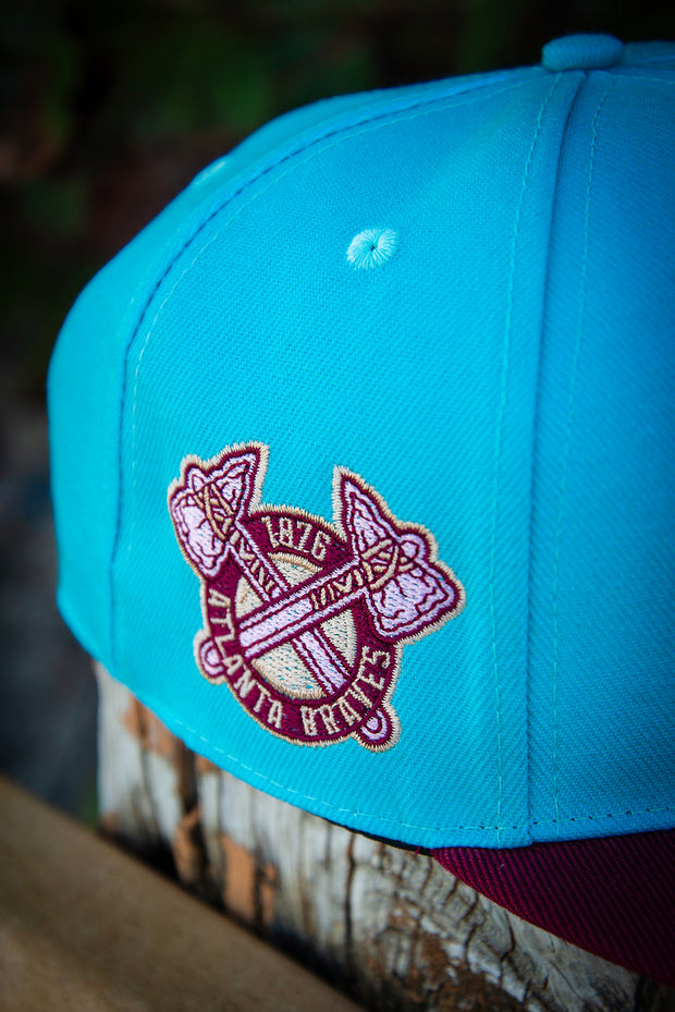 Atlanta Braves Teal Purple Pink 9Fifty New Era Fits Snapback Hat