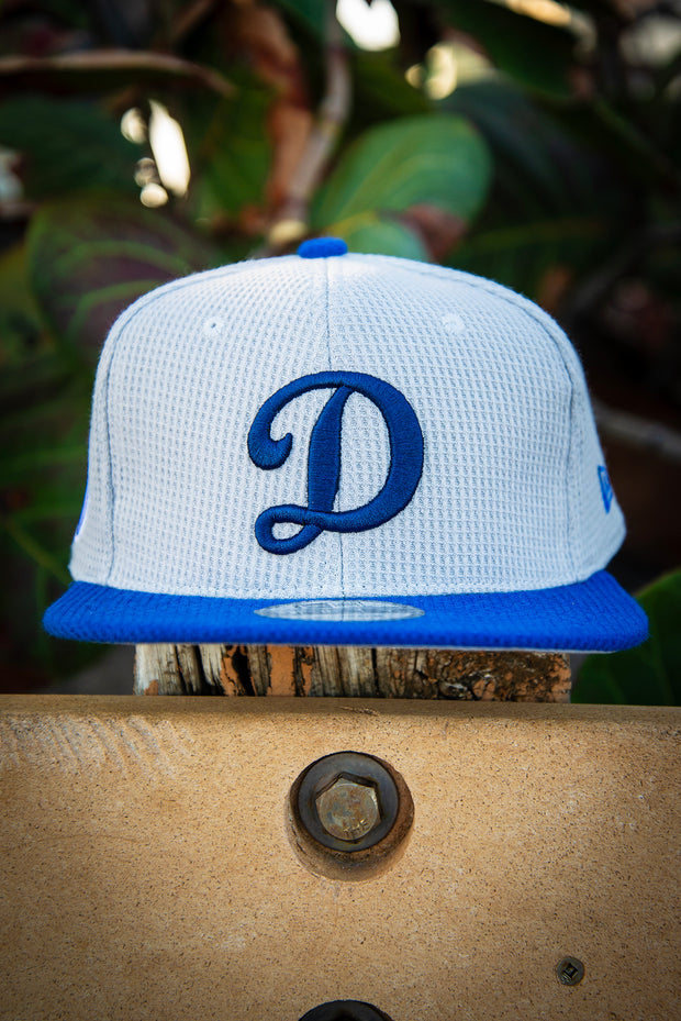 Los Angeles Dodgers Big D Texture Grey 9Fifty New Era Fits Snapback Hat