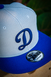 Los Angeles Dodgers Big D Texture Grey 9Fifty New Era Fits Snapback Hat