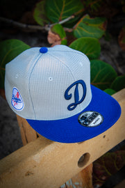 Los Angeles Dodgers Big D Texture Grey 9Fifty New Era Fits Snapback Hat