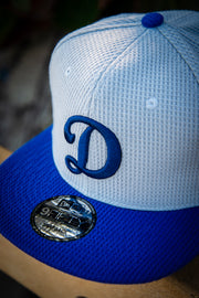 Los Angeles Dodgers Big D Texture Grey 9Fifty New Era Fits Snapback Hat