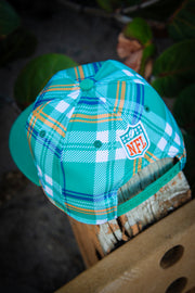 Miami Dolphins Teal Plaid New Era Fits Snapback Hat