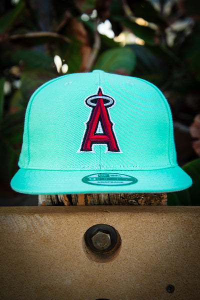 Los Angeles Angels Teal Pink 50th 9Fifty New Era Fits Snapback Hat