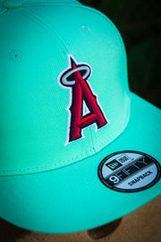 Los Angeles Angels Teal Pink 50th 9Fifty New Era Fits Snapback Hat