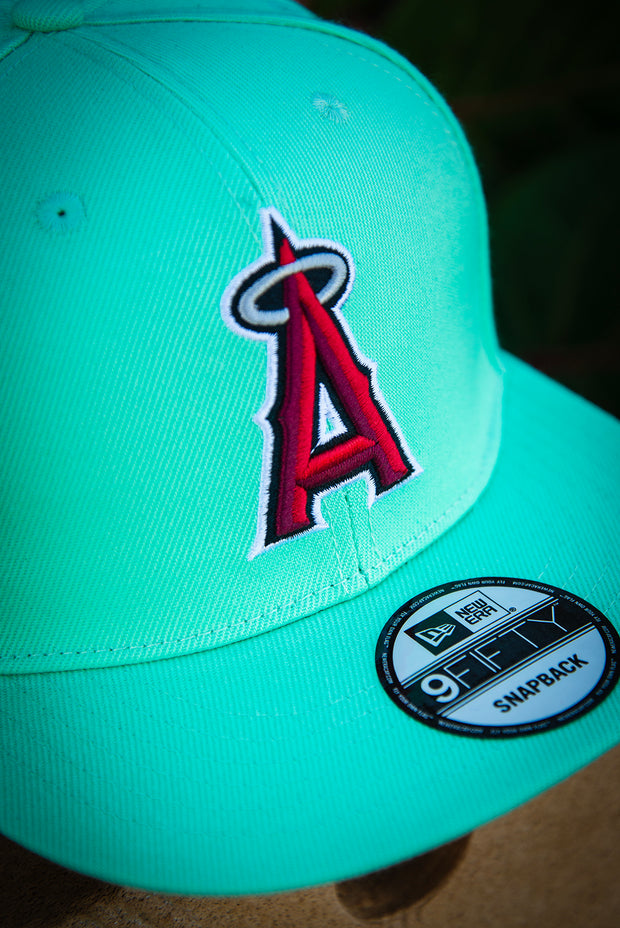 Los Angeles Angels Teal Pink 50th 9Fifty New Era Fits Snapback Hat