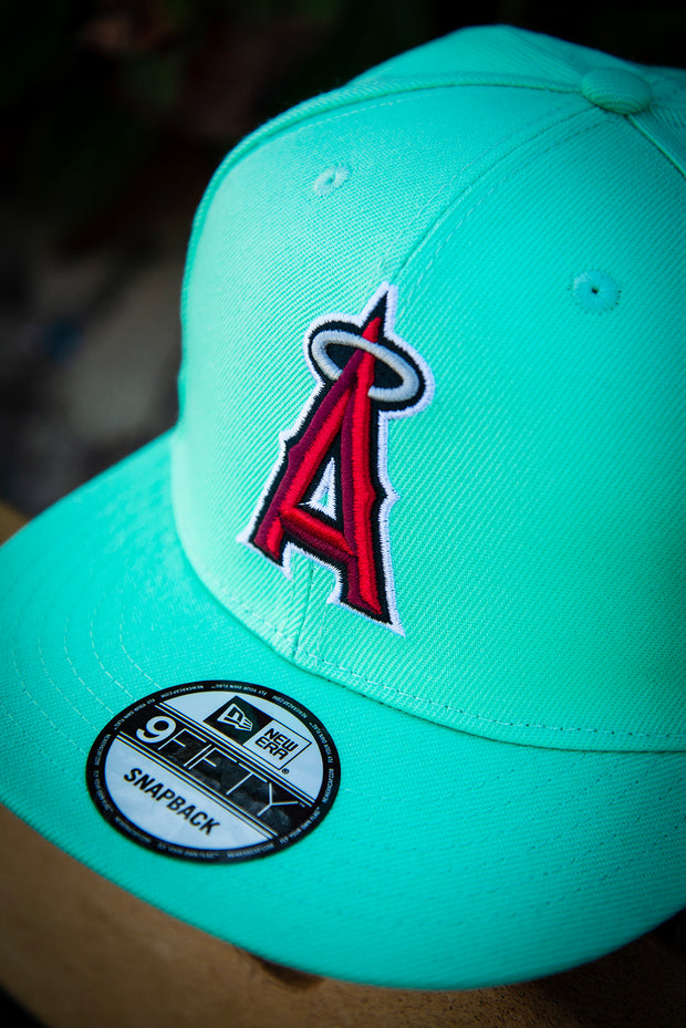 Los Angeles Angels Teal Pink 50th 9Fifty New Era Fits Snapback Hat