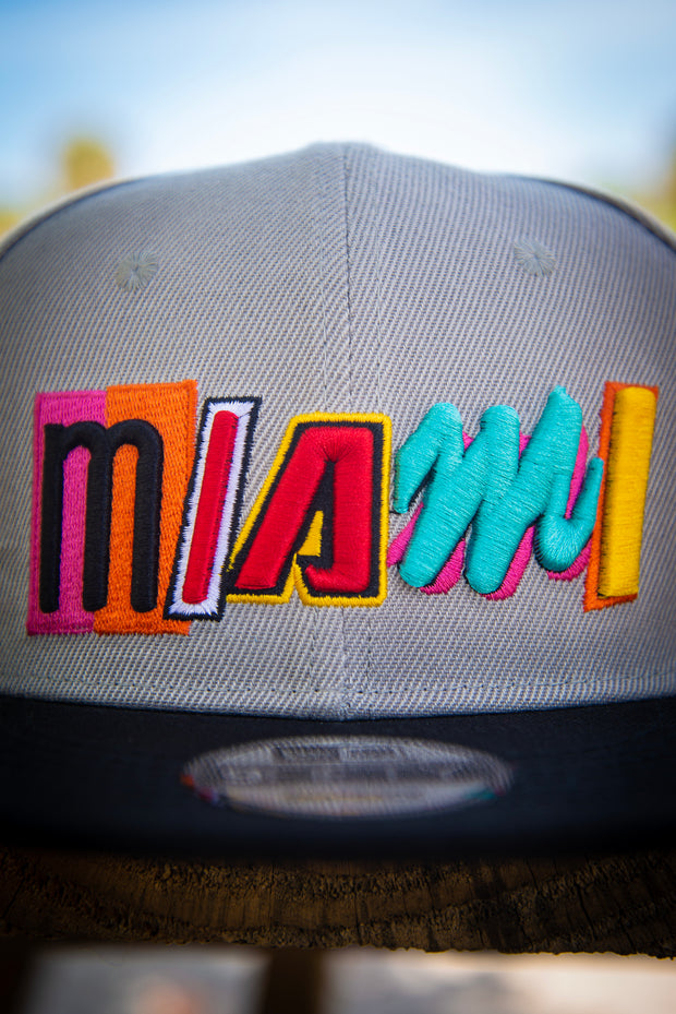 Miami Heat City Edition 9fifty Grey New Era Fits Snapback Hat