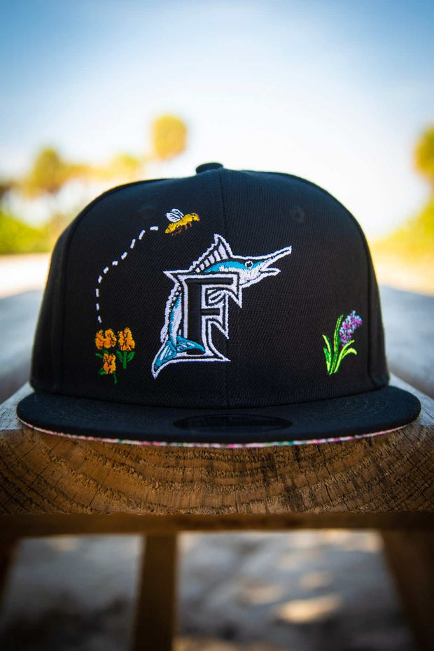Miami Marlins Bee Spring Floral 9Fifty New Era Fits Snapback Hat