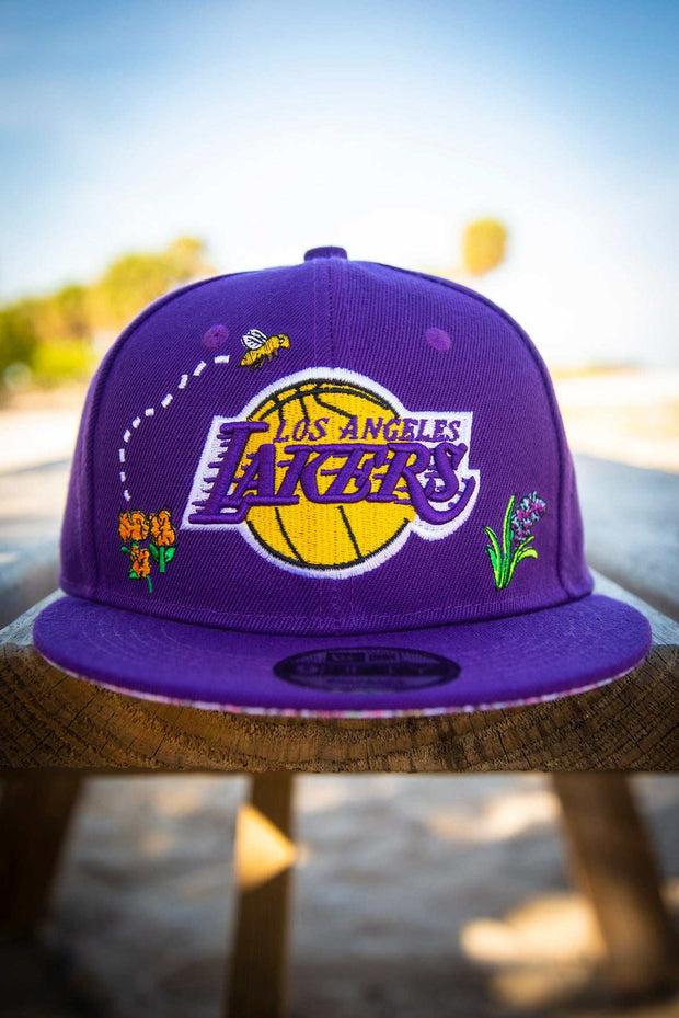 Los Angeles Lakers Bee Spring Floral 9Fifty New Era Fits Snapback Hat