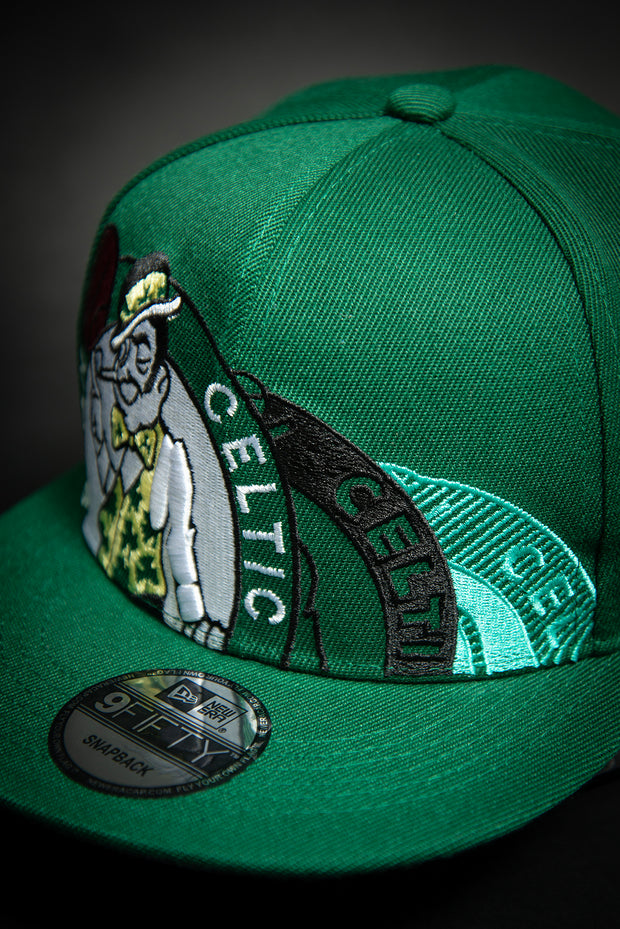 Boston Celtics Triple Stack Logo 9Fifty New Era Fits Snapback Hat